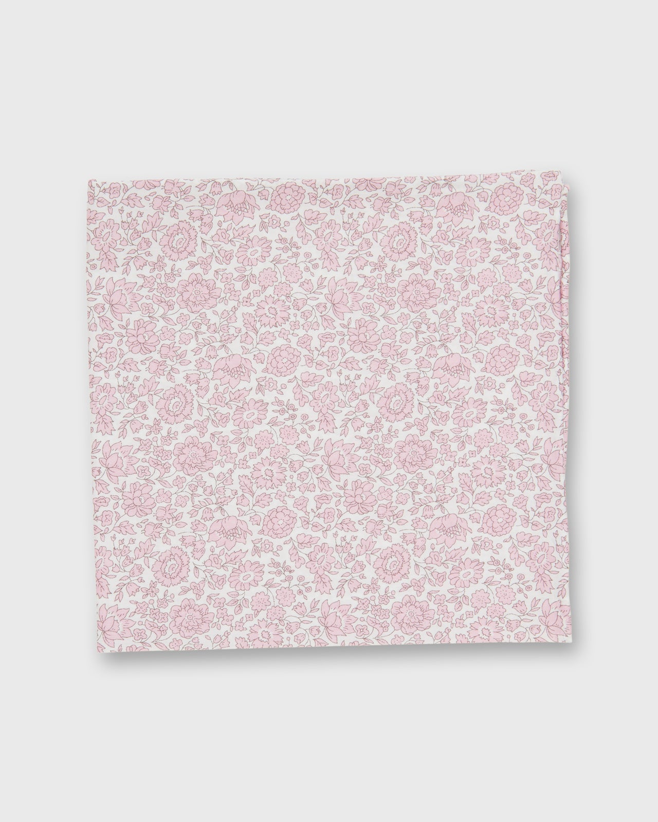 Hand-Rolled Cotton Print Pocket Square in Pink D'Anjo Coast Liberty Poplin