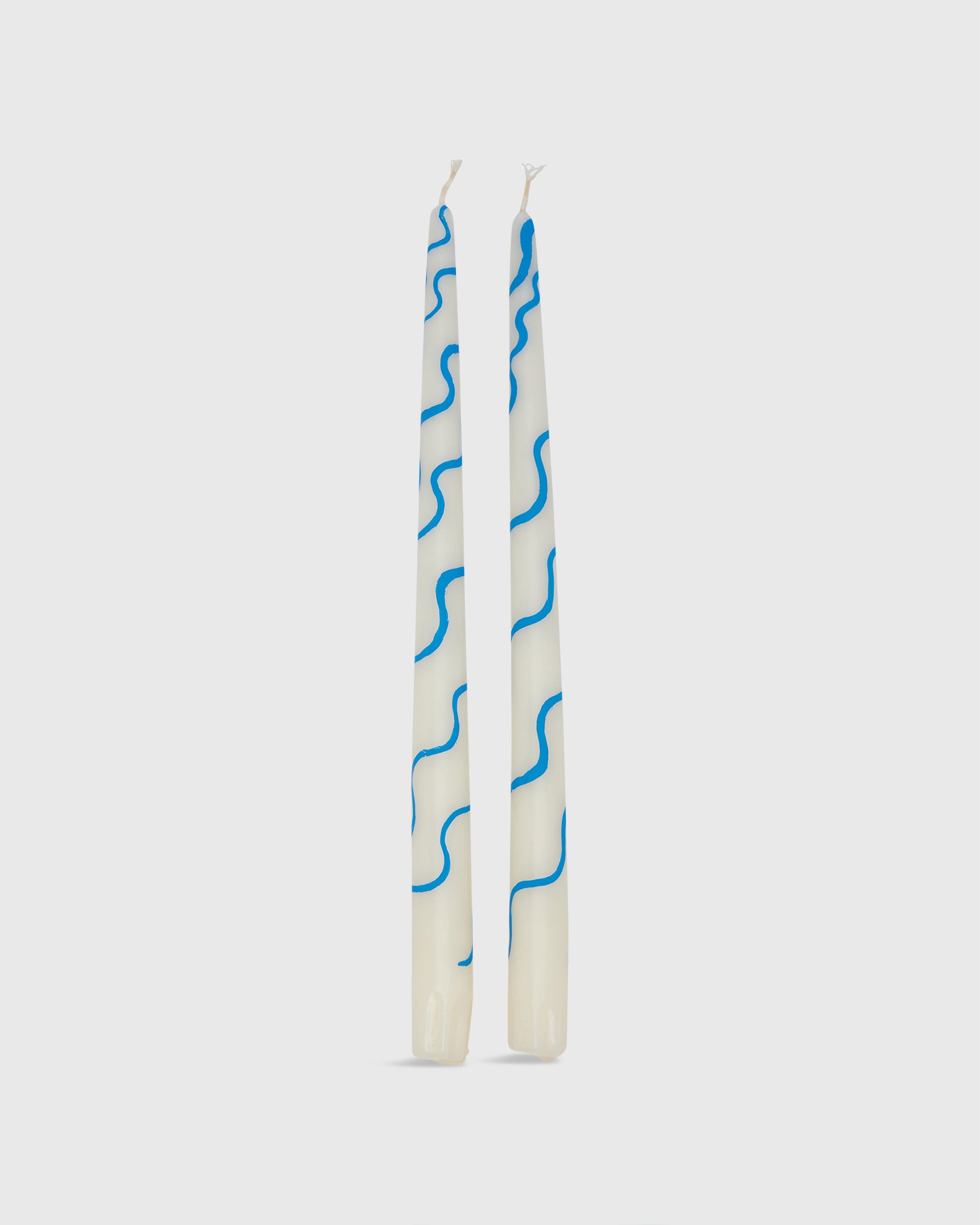 Hand-Painted Taper Candles (Set of 2) in Blue