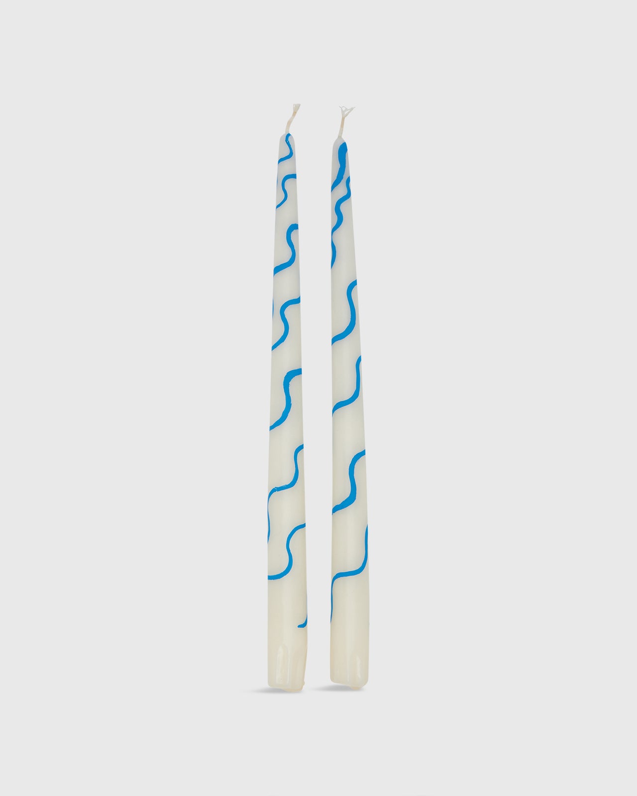 Hand-Painted Taper Candles (Set of 2) in Blue