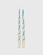 Load image into Gallery viewer, Hand-Painted Taper Candles (Set of 2) in Blue
