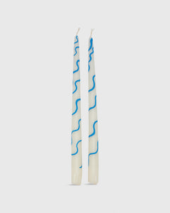 Hand-Painted Taper Candles (Set of 2) in Blue