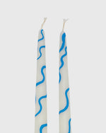 Load image into Gallery viewer, Hand-Painted Taper Candles (Set of 2) in Blue
