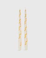 Load image into Gallery viewer, Hand-Painted Taper Candles (Set of 2) in Marigold
