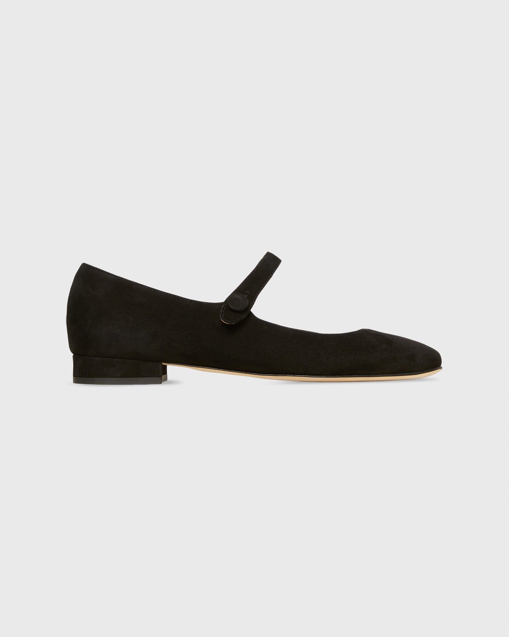 Square-Toe Mary Jane in Black Suede | Shop Ann Mashburn