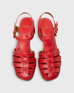 Load image into Gallery viewer, T-Strap Block Heel in Red Leather
