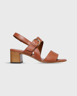 Load image into Gallery viewer, Double-Strap Buckle Block Heel in English Tan Leather
