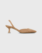 Load image into Gallery viewer, Slight Square Slingback in Dark Camel Suede
