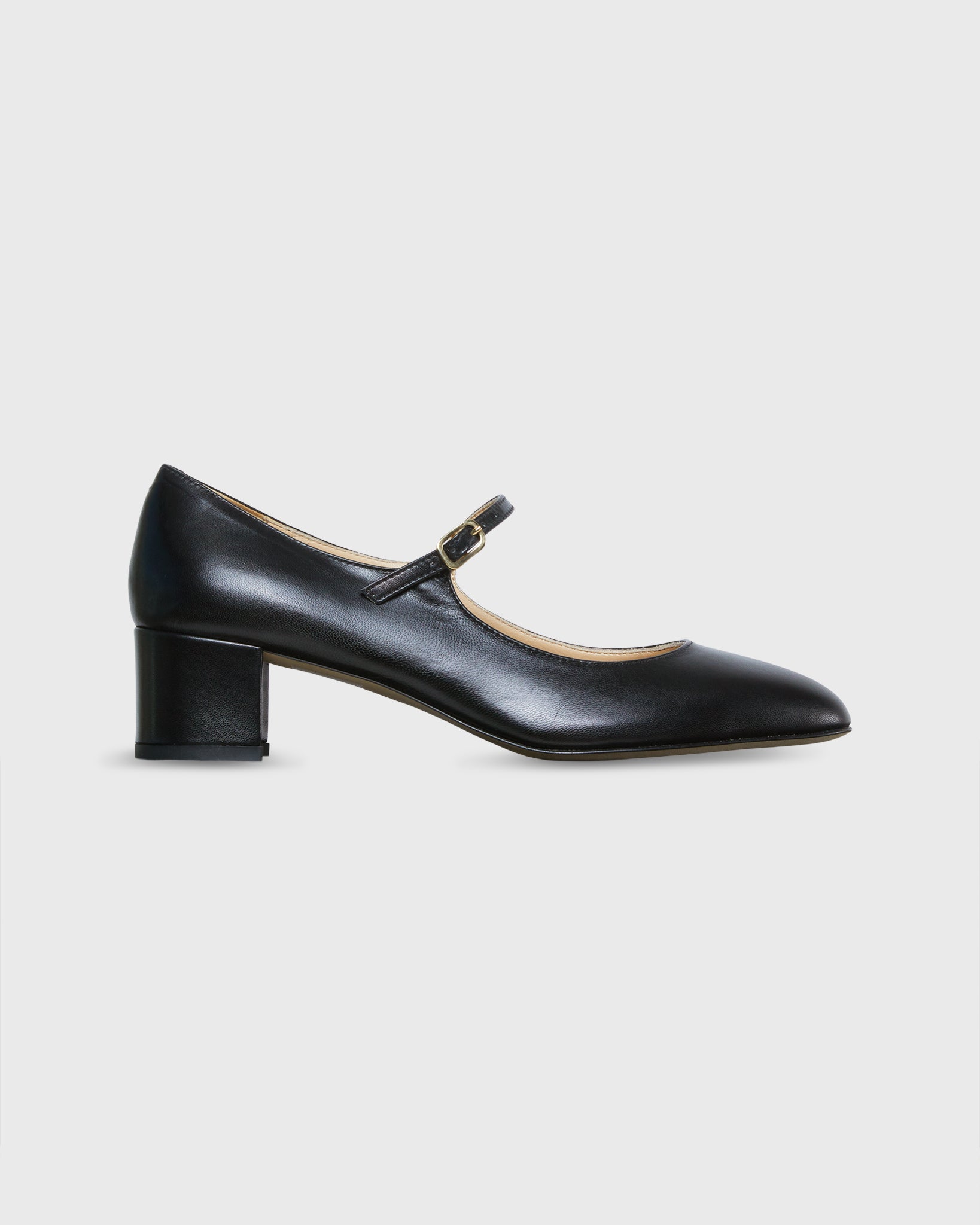 Mary Jane Pump in Black Leather