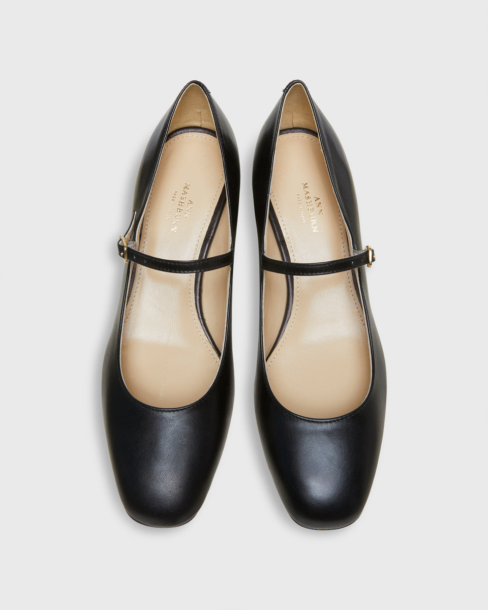 Mary Jane Pump in Black Leather | Shop Ann Mashburn