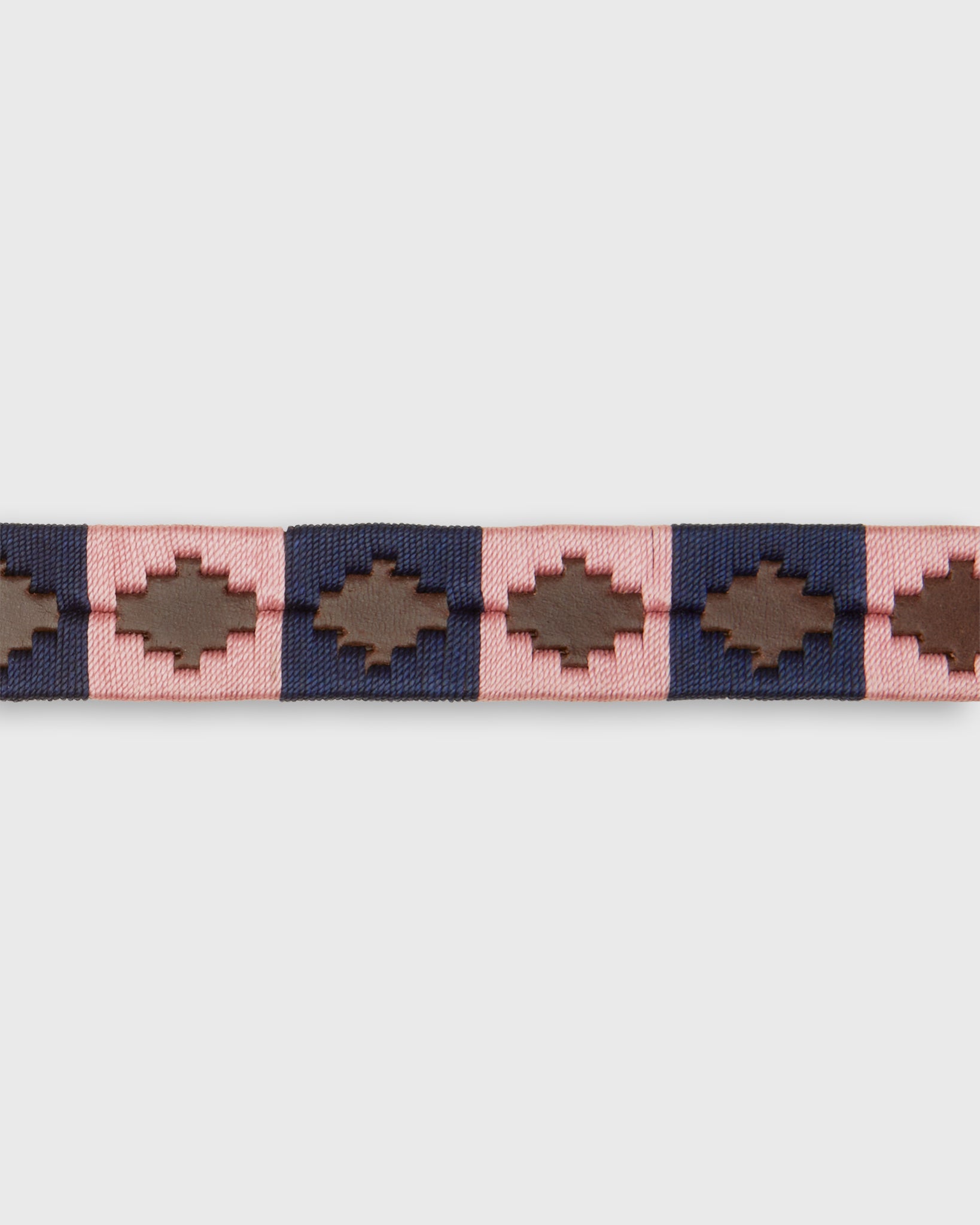 1 1/8" Polo Belt in Pink/Navy Chocolate Leather