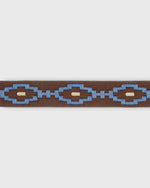 Load image into Gallery viewer, 1 1/8&quot; Polo Belt in Blue/Bone Medium Brown Leather
