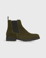 Load image into Gallery viewer, Lug Sole Chelsea Boot in Olive Suede
