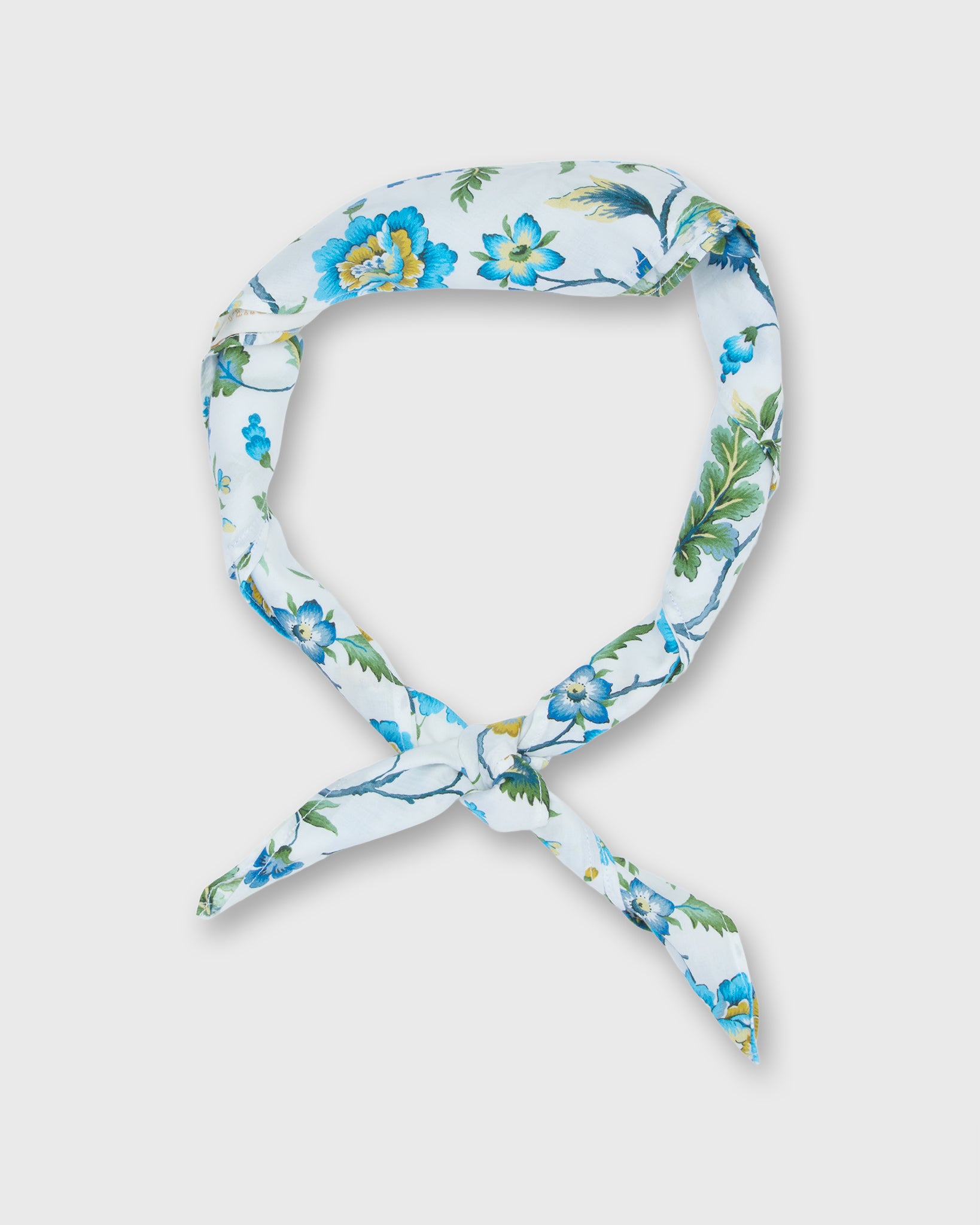 Anyway Scarf in White/Blue/Green Multi Eva Belle Liberty Fabric