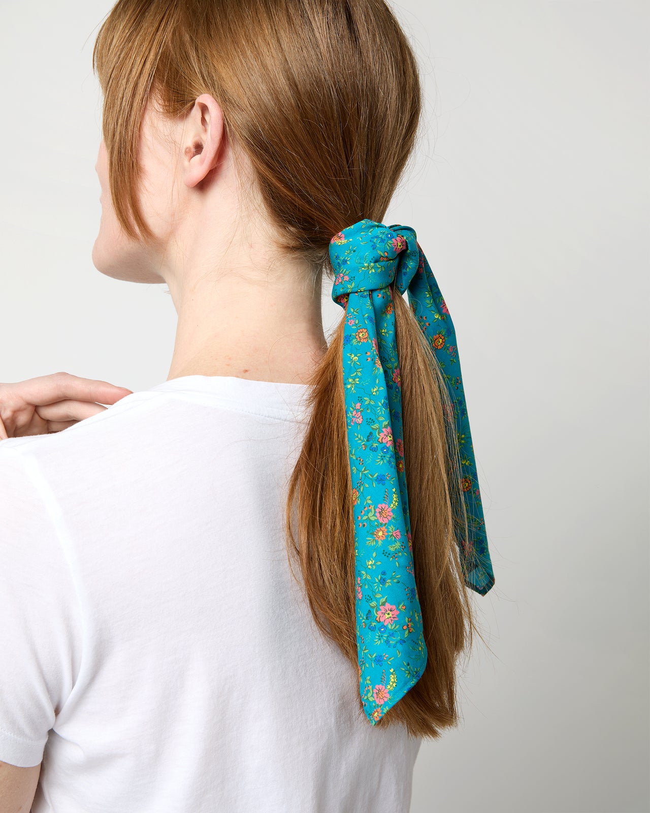 Anyway Scarf in Blue Multi Floribunda Meadow Liberty Fabric