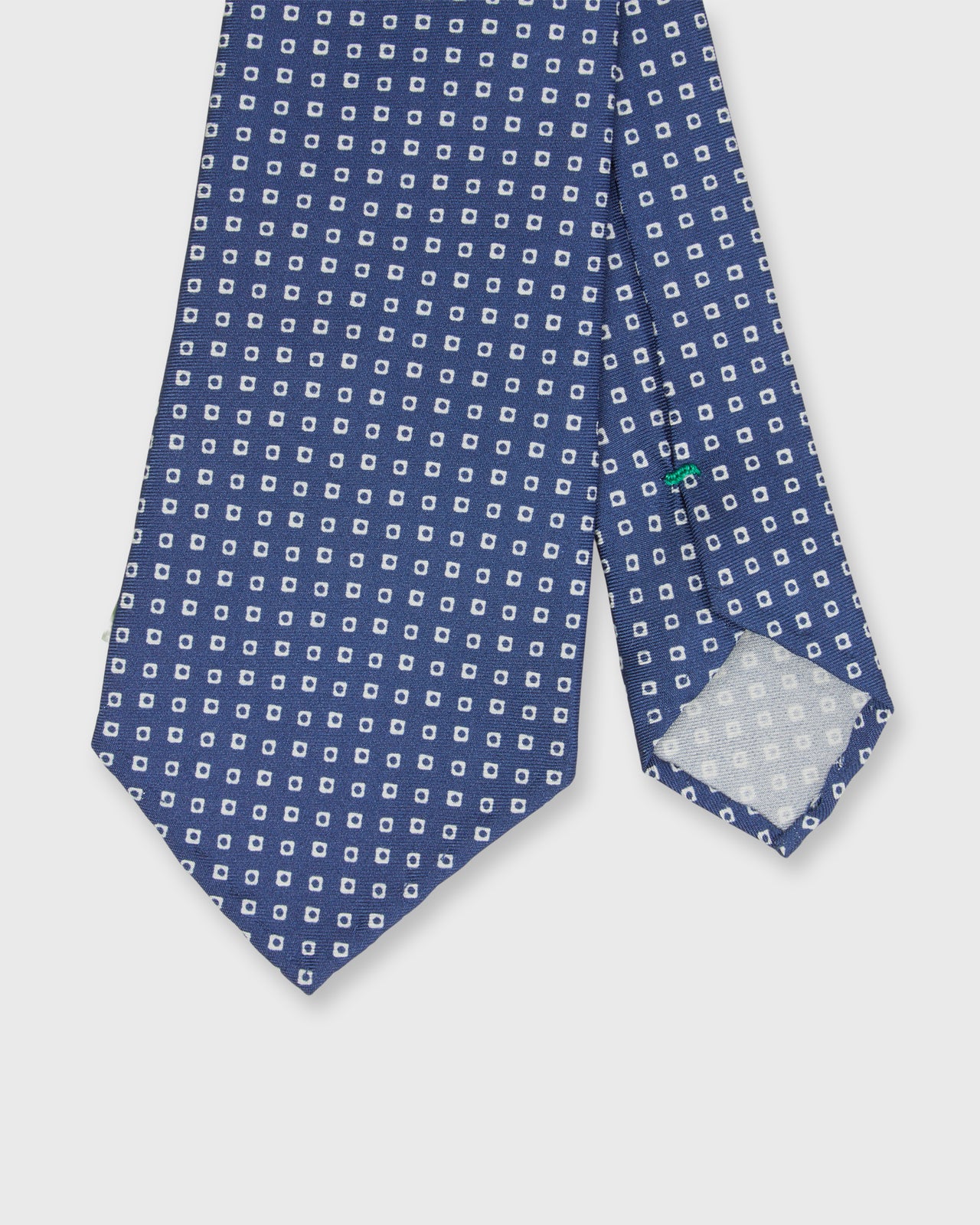 Silk Print Tie in Blue/Chalk Diamond Dot