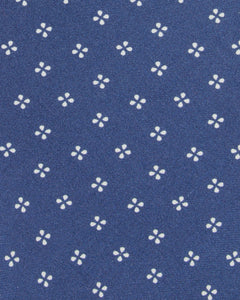 Silk Print Tie in Blue/Chalk Flower