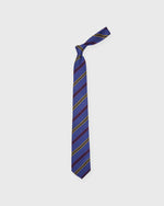 Load image into Gallery viewer, Silk Woven Tie in Blue/Red/Yellow Stripe
