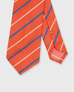 Load image into Gallery viewer, Silk Woven Tie in Orange/Blue/White Stripe
