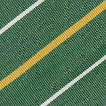 Silk Woven Tie in Green/Yellow/White Stripe
