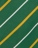 Load image into Gallery viewer, Silk Woven Tie in Green/Yellow/White Stripe
