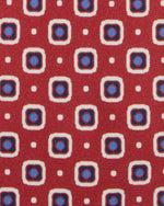 Load image into Gallery viewer, Silk Print Tie in Raspberry/Blue/Bone Square
