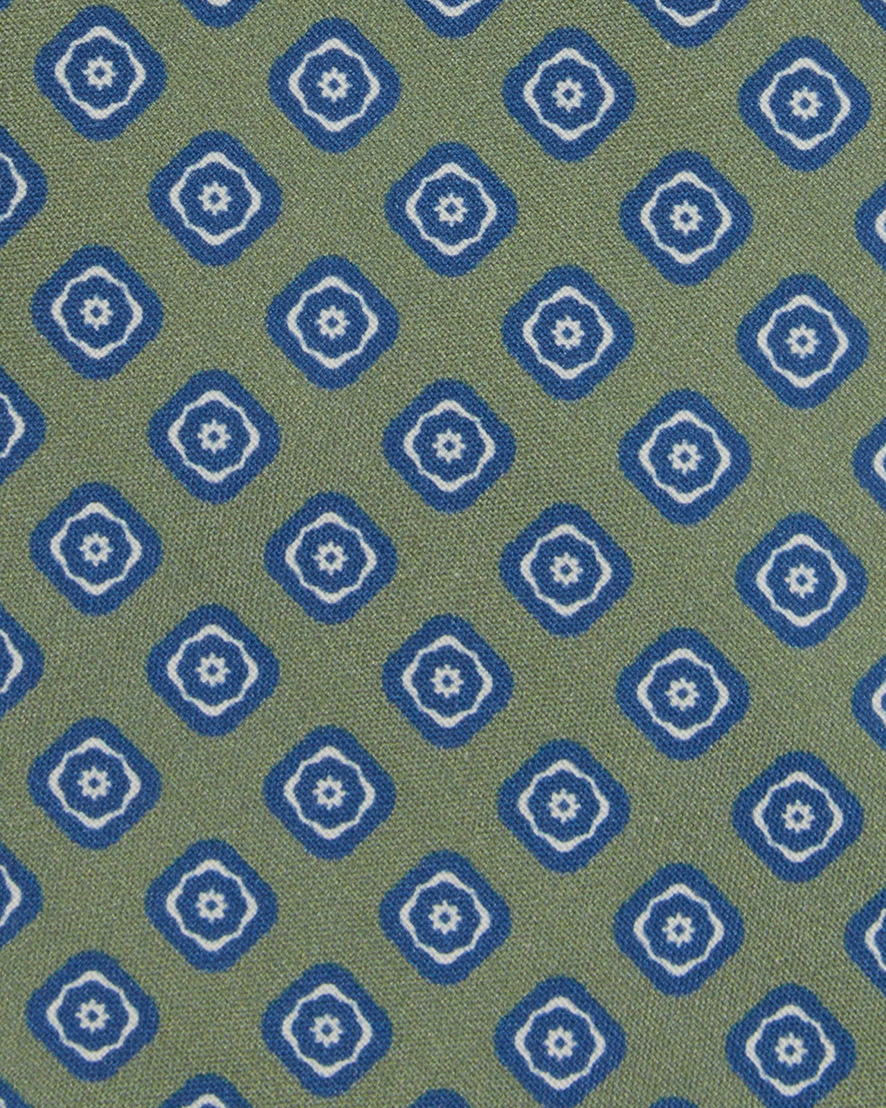 Silk Print Tie in Sage/Blue Medallion