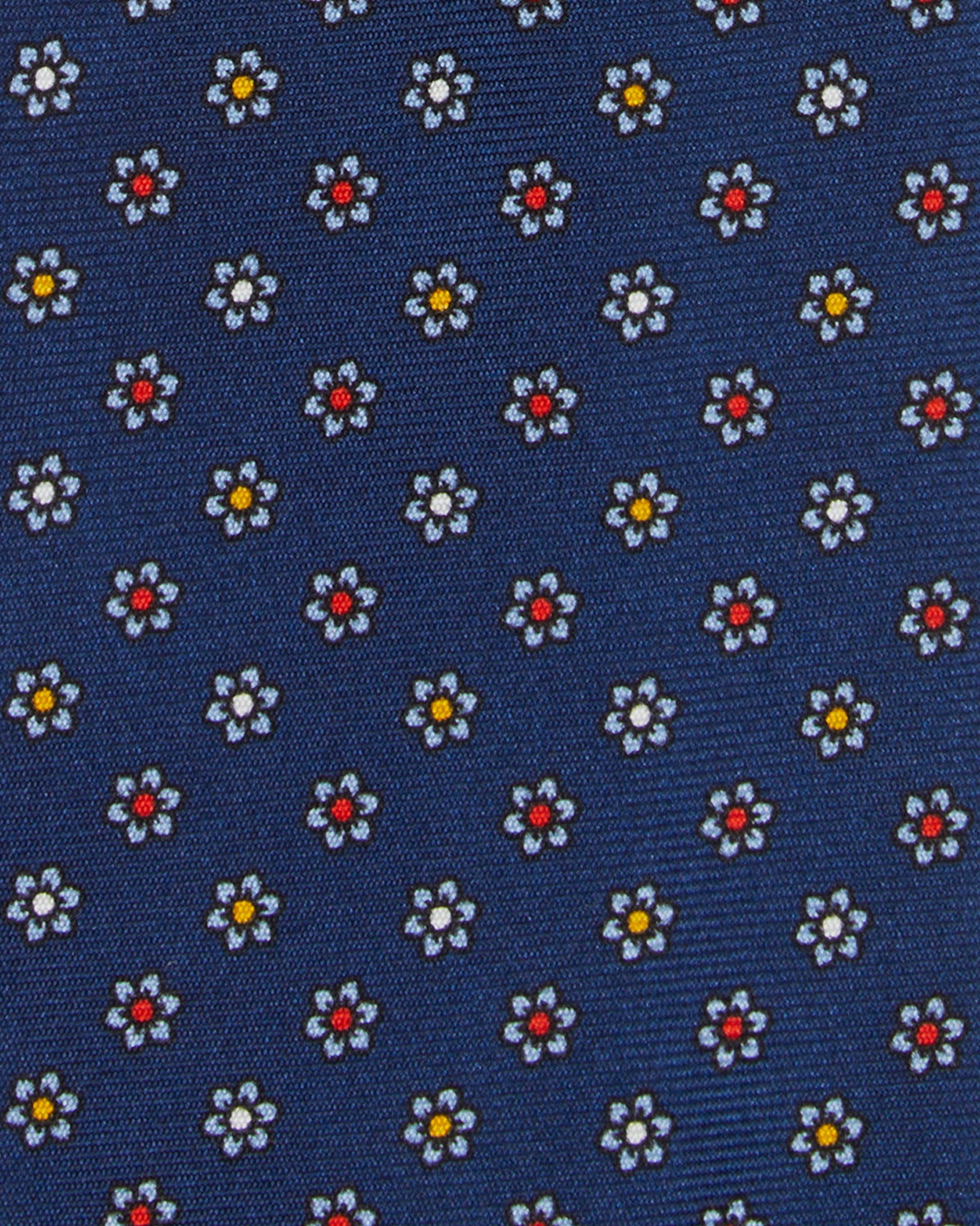 Silk Print Tie in Navy/Sky Multi Flower