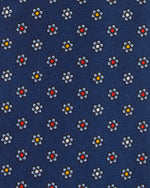 Load image into Gallery viewer, Silk Print Tie in Navy/Sky Multi Flower
