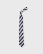 Load image into Gallery viewer, Silk Woven Tie in Navy/Chalk Awning Stripe
