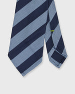Load image into Gallery viewer, Silk Woven Tie in Navy/French Blue Awning Stripe
