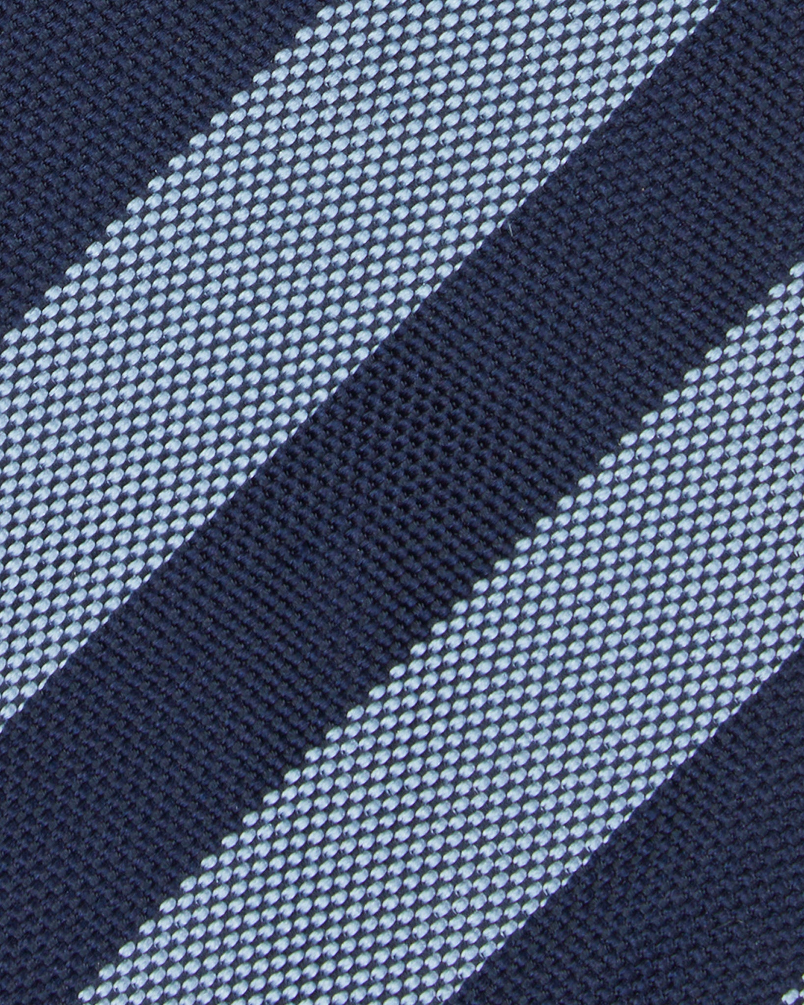 Silk Woven Tie in Navy/French Blue Awning Stripe