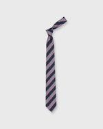Load image into Gallery viewer, Silk Woven Tie in Navy/Pink Awning Stripe
