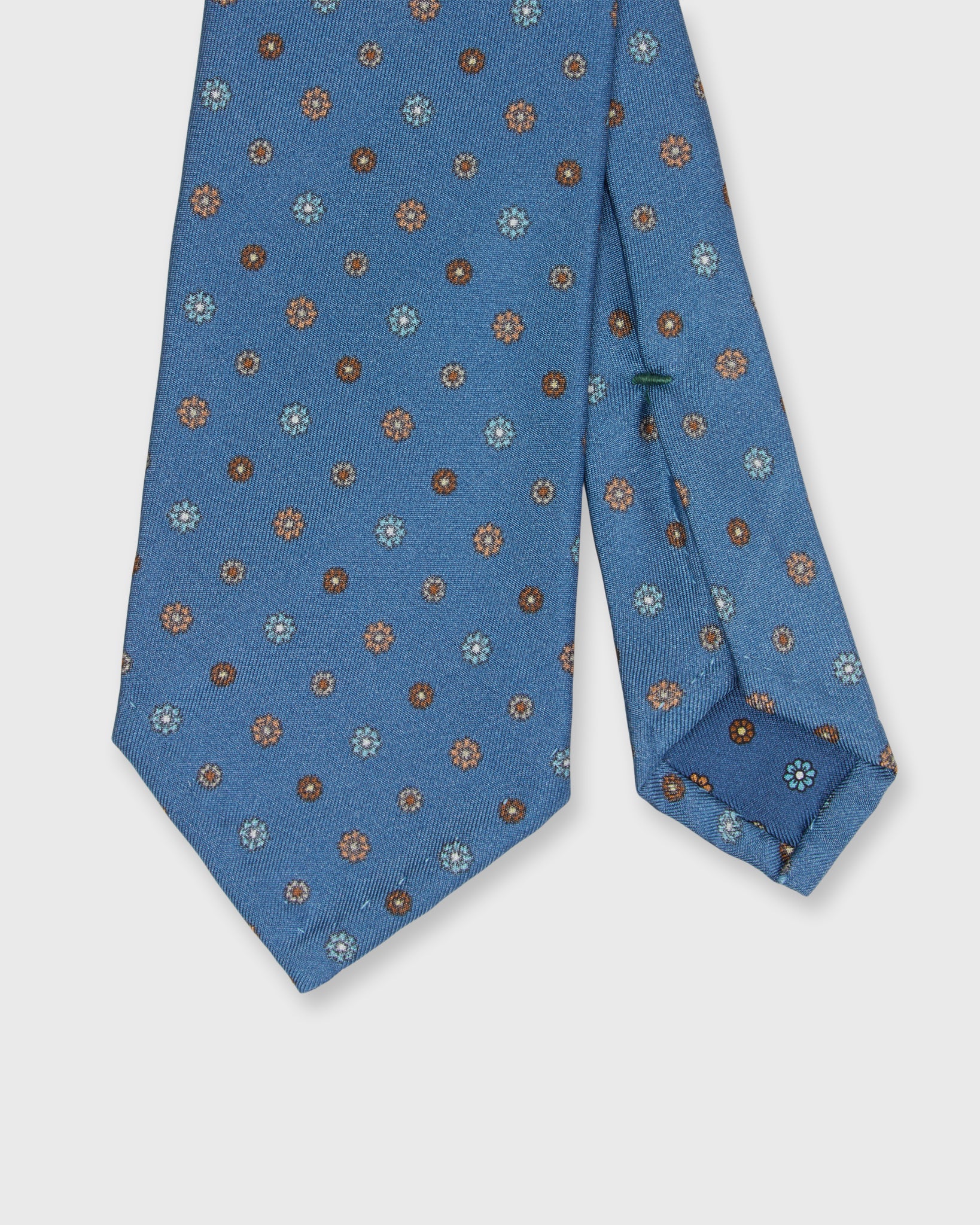 Silk Print Tie in Reversed Navy Multi Flower