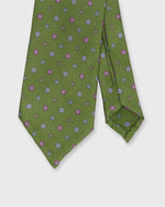Load image into Gallery viewer, Silk Print Tie in Reversed Olive Multi Flower
