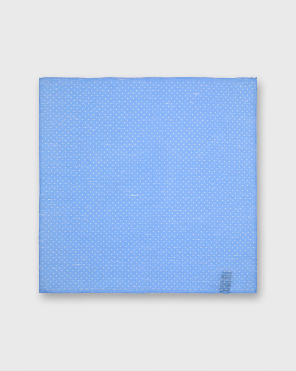 Linen/Cotton Print Pocket Square in Sky/White Dots | Shop Sid Mashburn