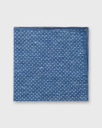 Load image into Gallery viewer, Linen/Cotton Print Pocket Square in Denim/White Dots
