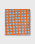 Load image into Gallery viewer, Linen/Cotton Print Pocket Square in Apricot/French Blue Foulard
