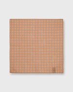 Load image into Gallery viewer, Linen/Cotton Print Pocket Square in Apricot/French Blue Foulard
