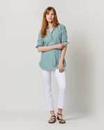 Load image into Gallery viewer, Boyfriend Shirt in Green Awning Stripe Poplin
