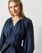 Load image into Gallery viewer, Genevieve Dress in Navy Poplin
