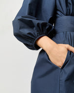 Load image into Gallery viewer, Genevieve Dress in Navy Poplin
