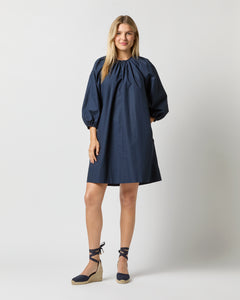 Genevieve Dress in Navy Poplin