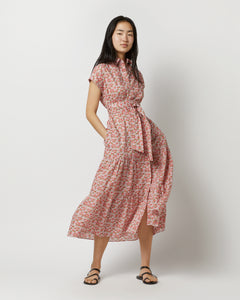 Sophia Dress in Pink/Olive Charmian Liberty Fabric