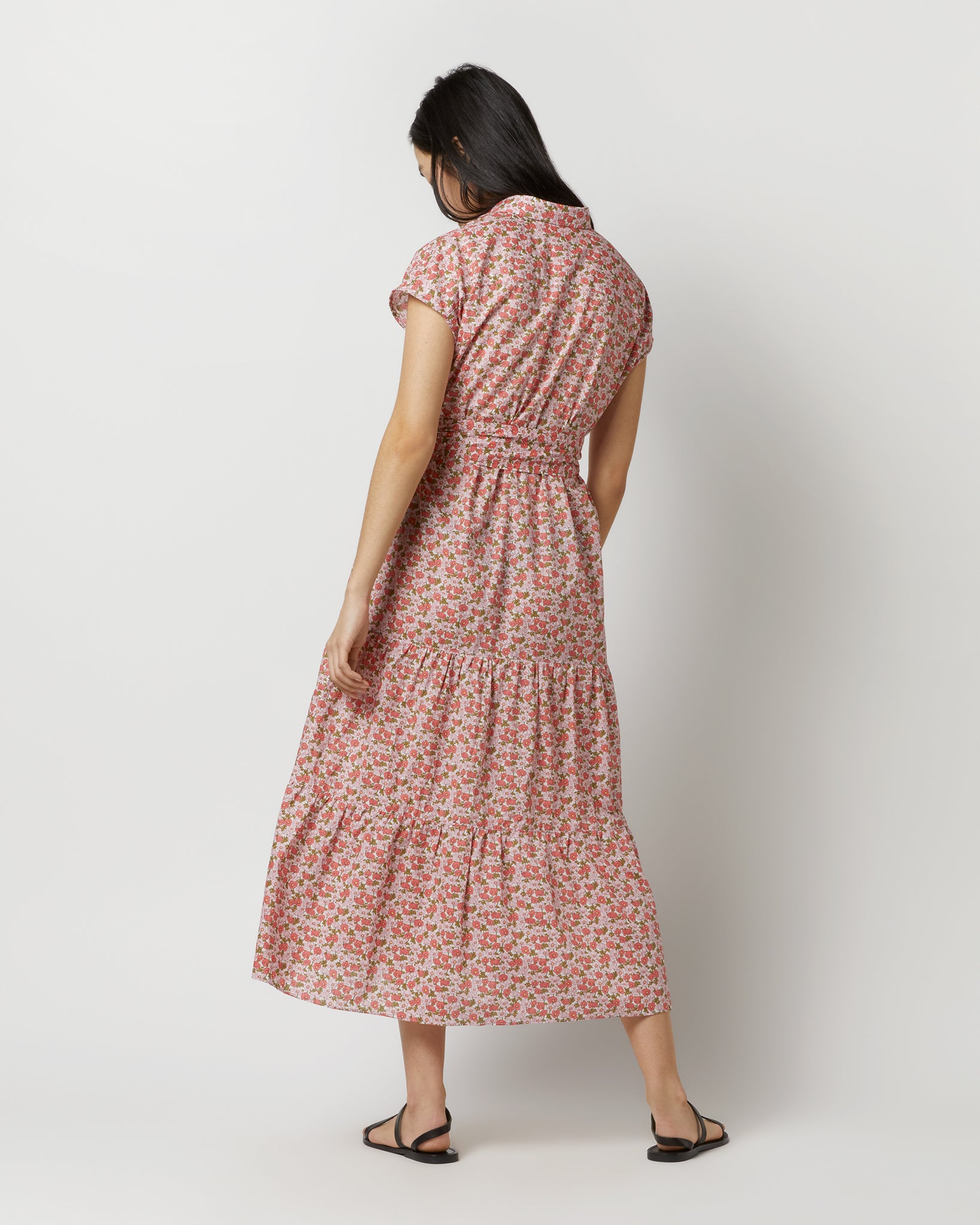 Sophia Dress in Pink/Olive Charmian Liberty Fabric