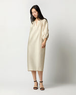 Load image into Gallery viewer, Trapunto Blouson Dress in Platino Crepe
