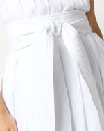 Load image into Gallery viewer, Pleated Jill Dress in White Sahara Linen
