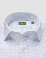 Load image into Gallery viewer, Spread Collar Sport Shirt in Blue Large Graph Check Poplin

