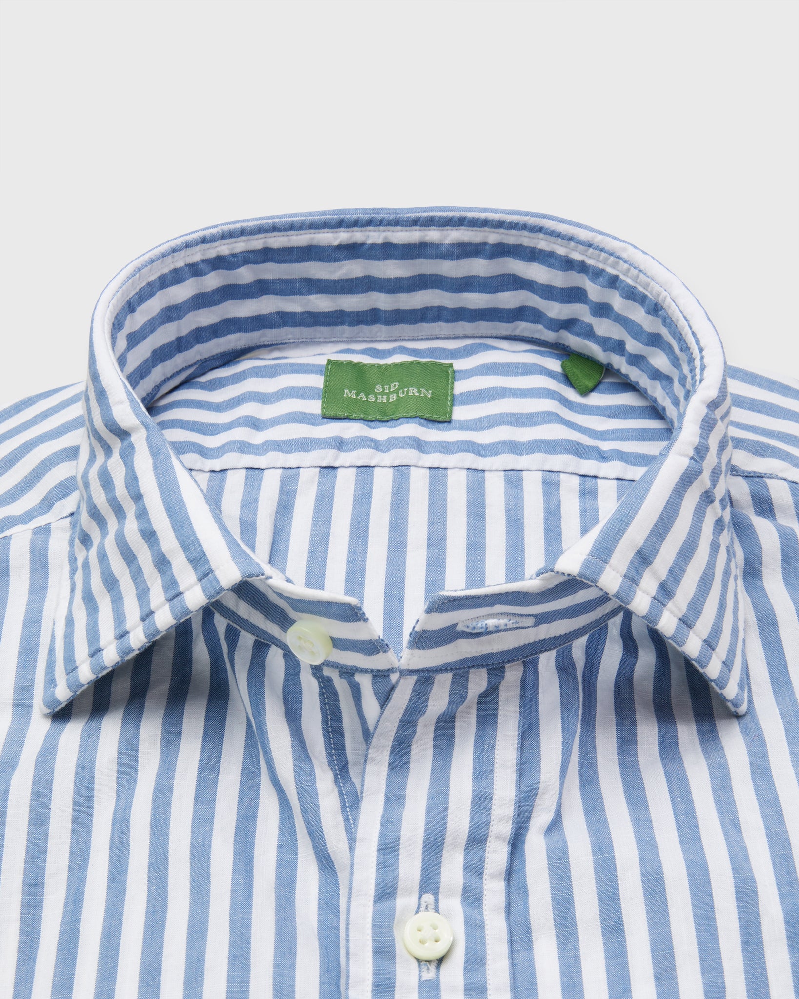 Spread Collar Sport Shirt in Ink Stripe Chambray