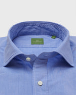 Load image into Gallery viewer, Spread Collar Sport Shirt in Blue/Sky Shadow Stripe Poplin

