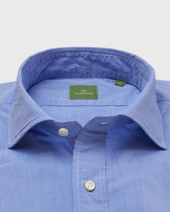 Spread Collar Sport Shirt in Blue/Sky Shadow Stripe Poplin